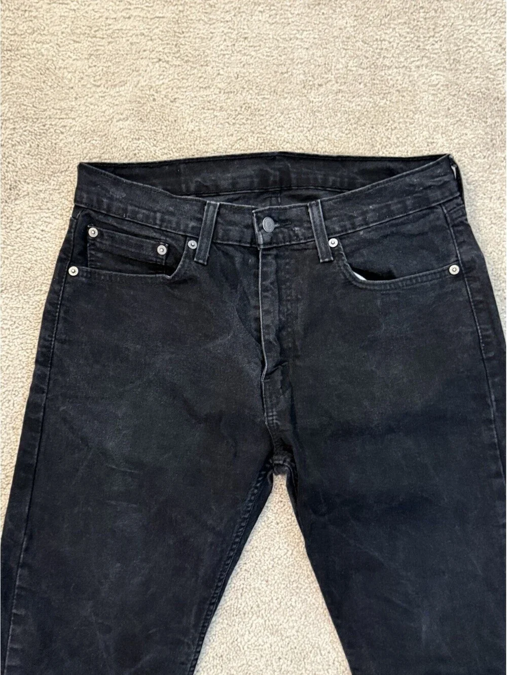 Levi’s 502 Regular Taper Jeans Men’s W33 L32 Black Stretch Denim Pants
